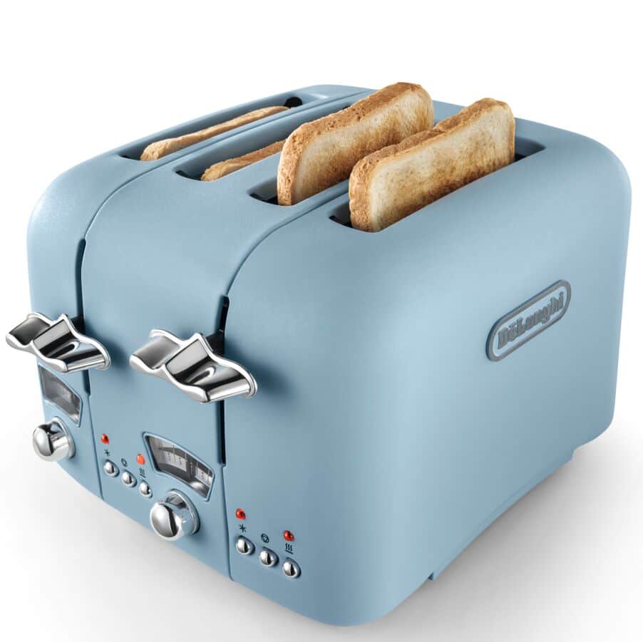 DeLONGHI Argento Flora 4 Slice Toaster - Blue