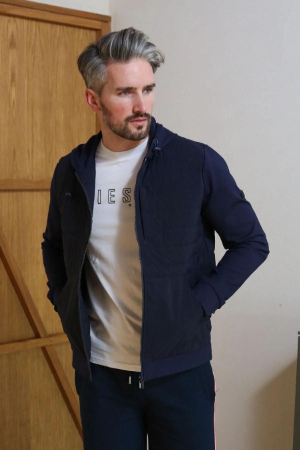 DIESEL SPORT Asher Hybrid Jacket - Navy