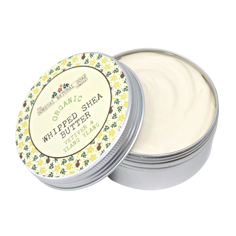 DONEGAL NATURAL SOAP Vetiver & Ylang Ylang Organic Whipped Shea Body Butter - 120g