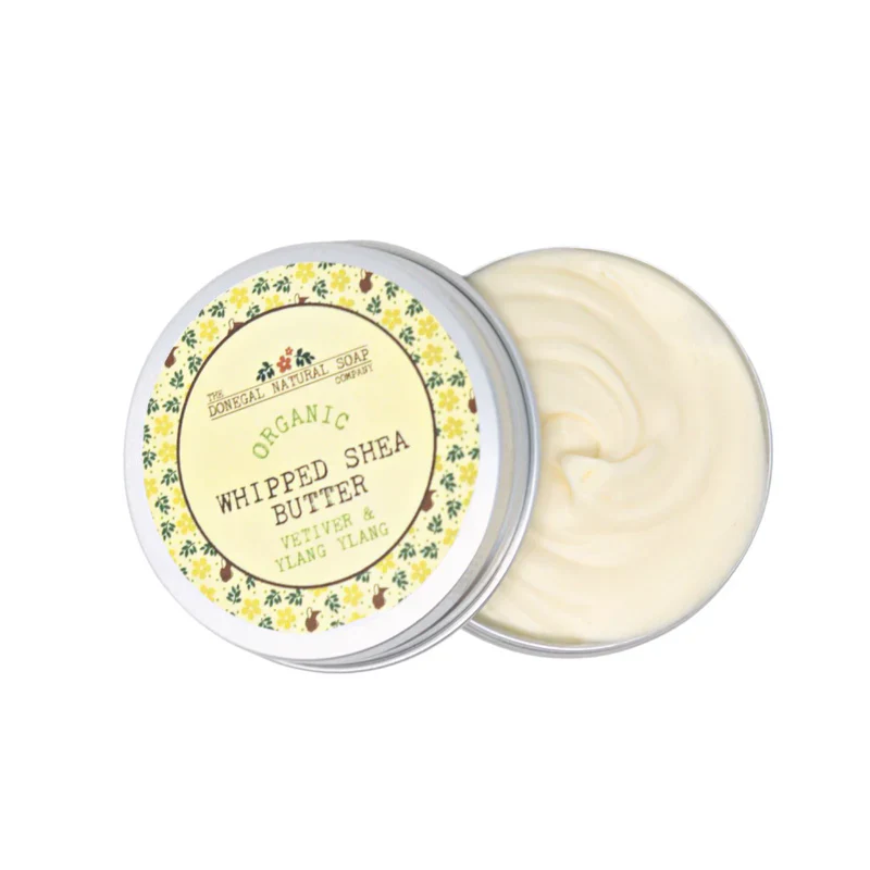 DONEGAL NATURAL SOAP Vetiver & Ylang Ylang Organic Whipped Shea Body Butter - 120g - Image 5