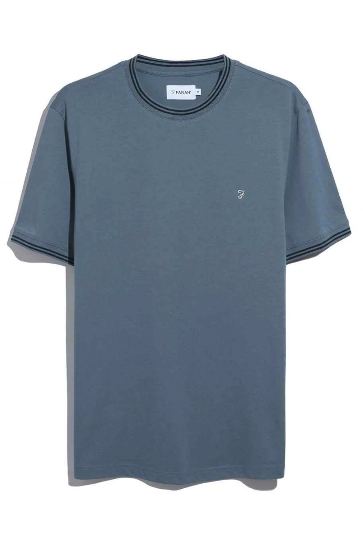FARAH Classic Dallow SS Tipped T-Shirt - Soft Blue
