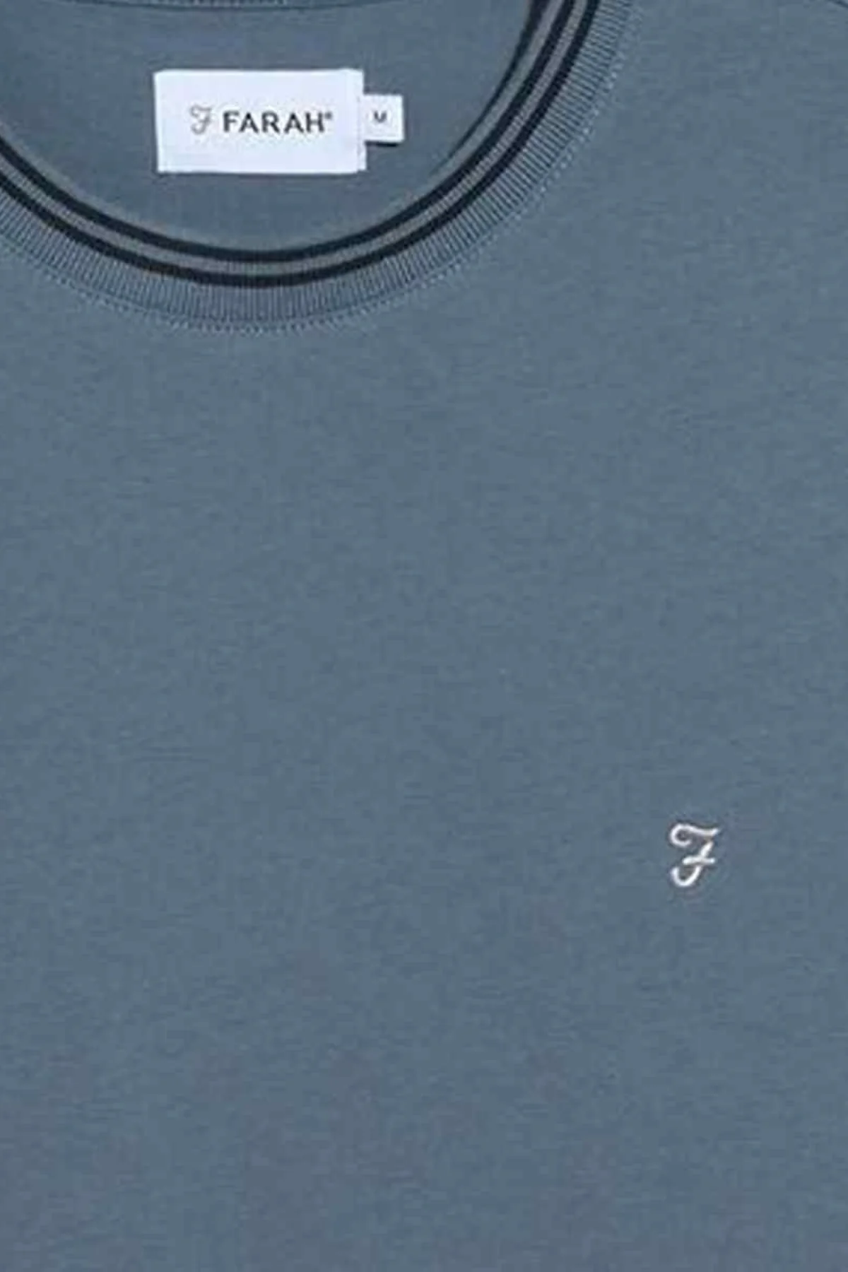 FARAH Classic Dallow SS Tipped T-Shirt - Soft Blue - Image 2