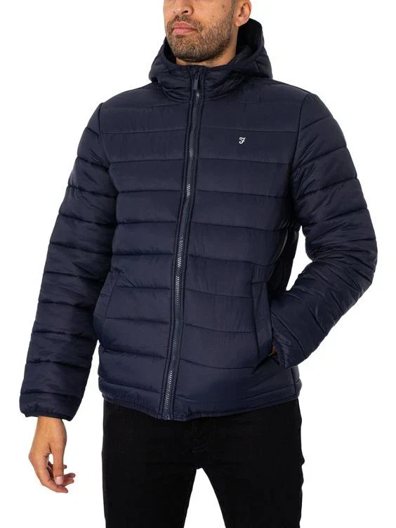 FARAH Delano Waded Jacket - Navy - Image 2