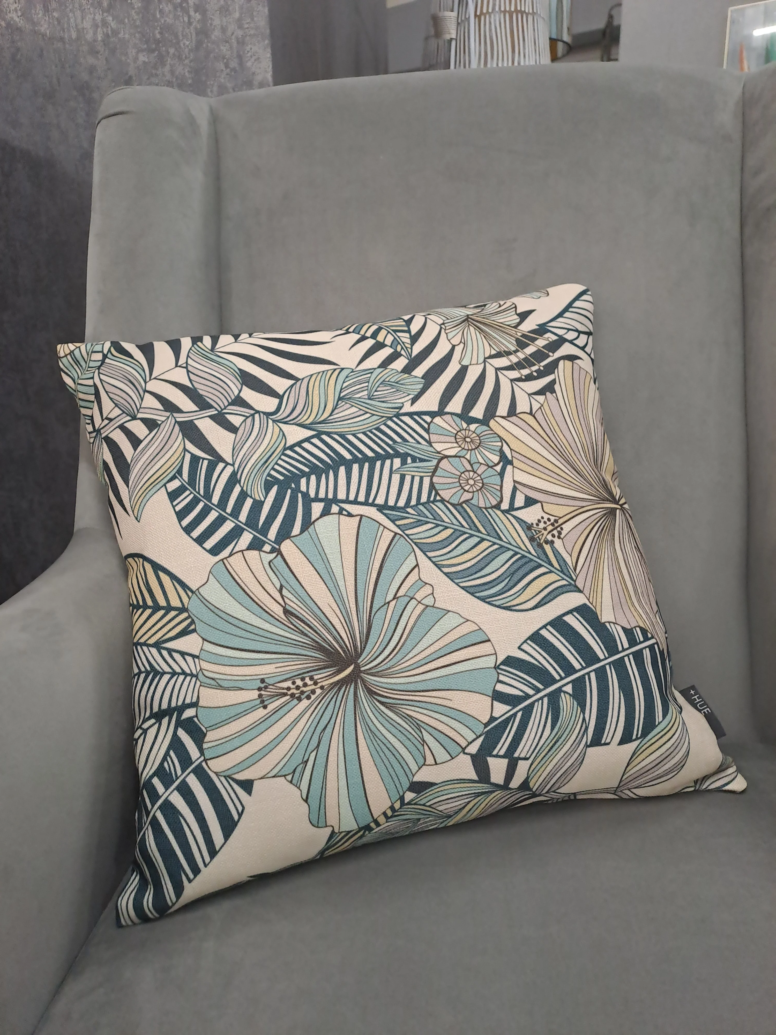 FERVOR & HUE Linen Weave Cushion - Lily Midnight - Image 2