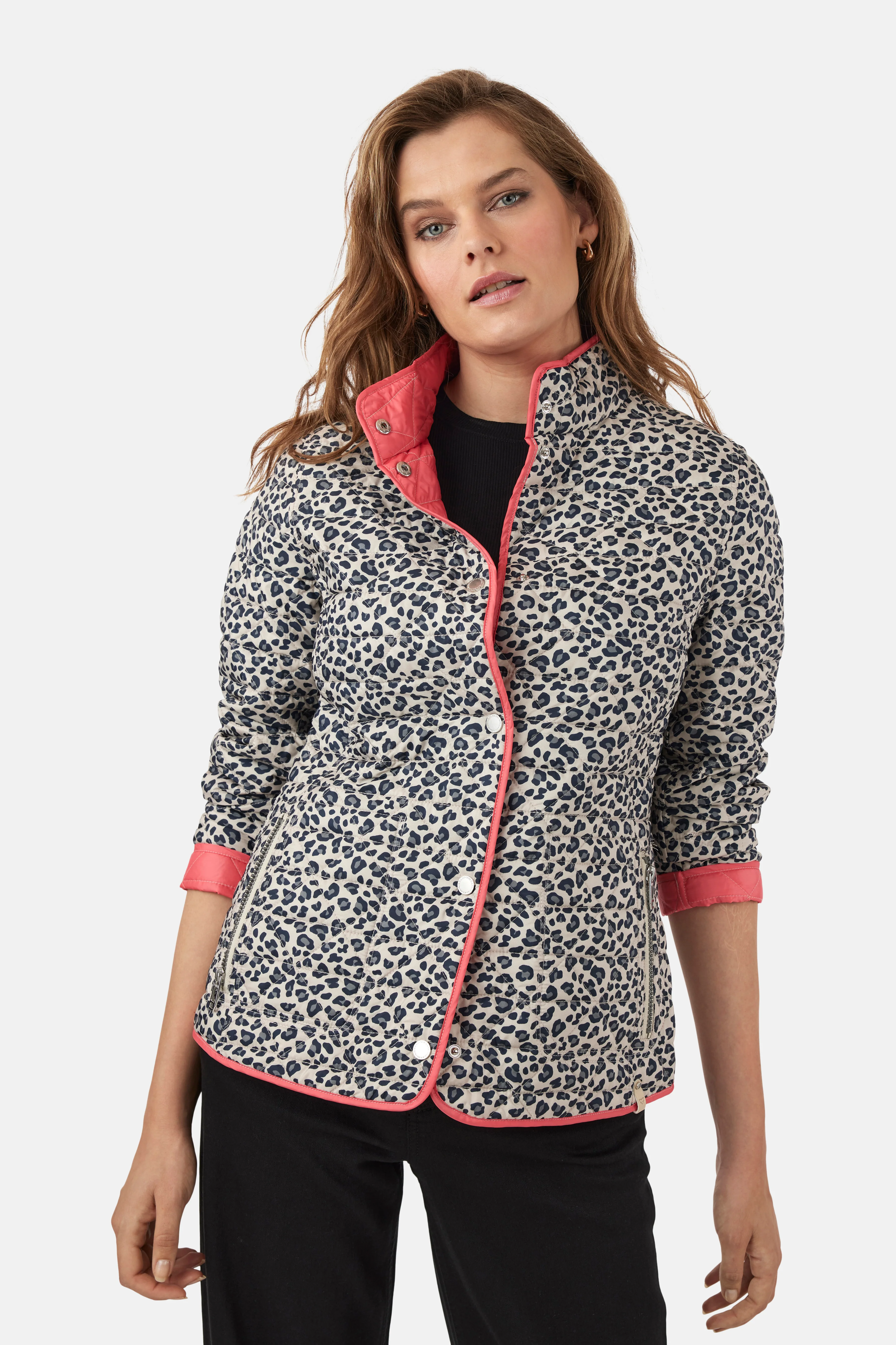 FRANDSEN Reversible Leopard Jacket - Coral - Image 2