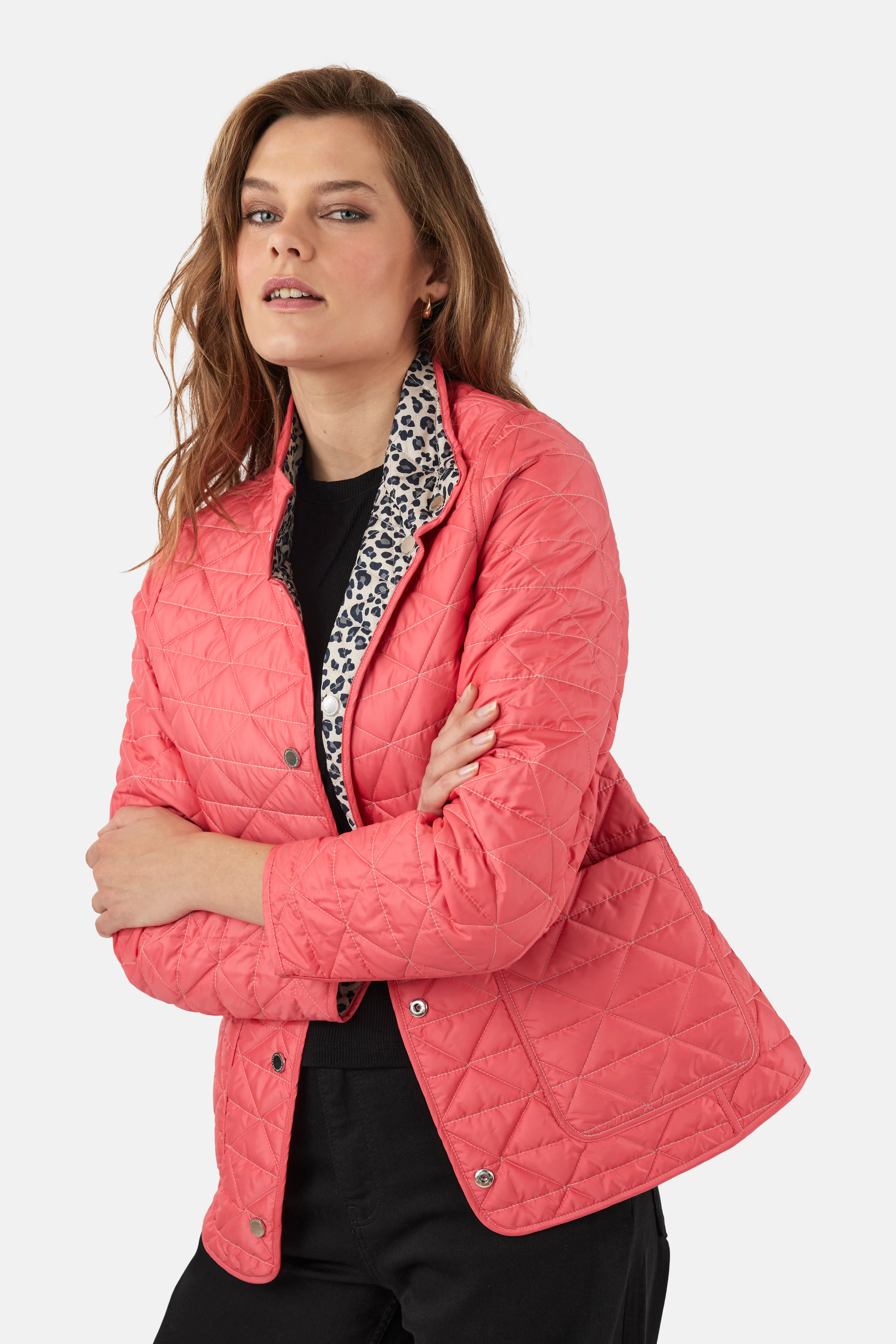 FRANDSEN Reversible Leopard Jacket - Coral - Image 3