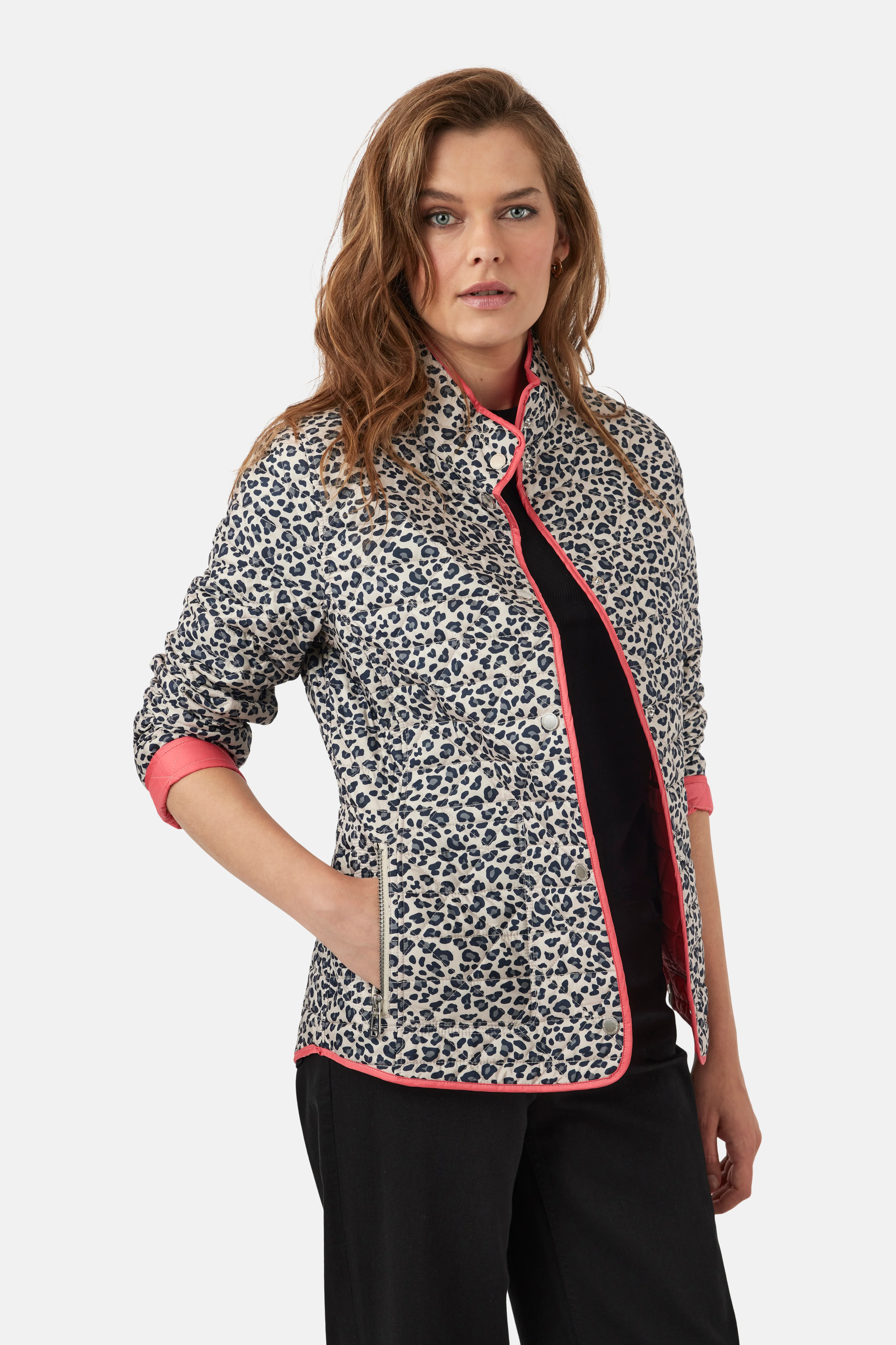 FRANDSEN Reversible Leopard Jacket - Coral - Image 4