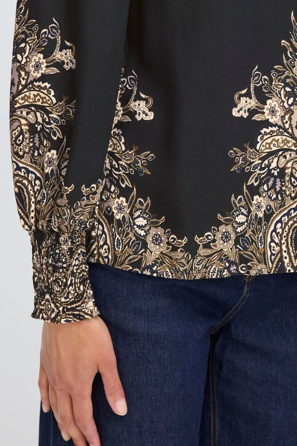 FRANSA Adara Paisley Print Blouse - Black - Image 4