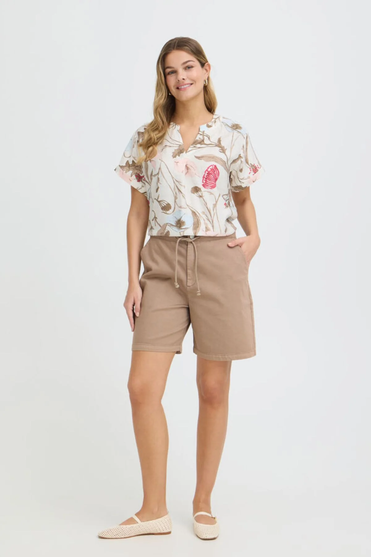 FRANSA Ariana Short Sleeve Floral Blouse - Image 3