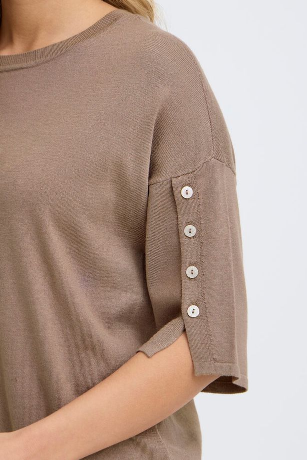 FRANSA Besmock 1/2 Sleeve Jumper - Taupe - Image 5