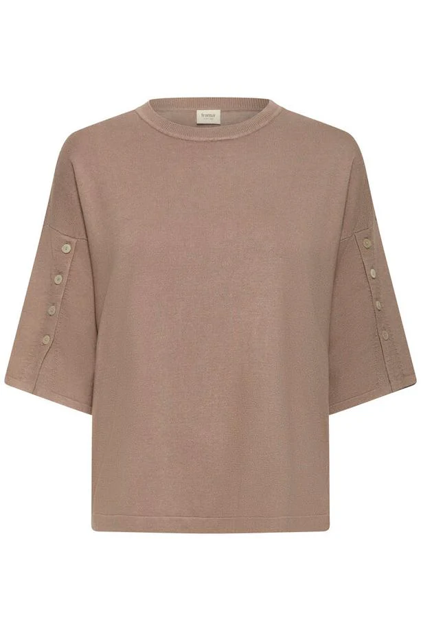 FRANSA Besmock 1/2 Sleeve Jumper - Taupe - Image 6