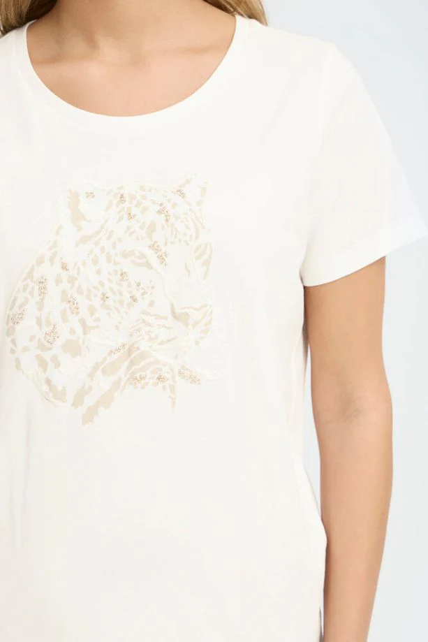 FRANSA Evani Cotton T-Shirt - Whisper White - Image 2