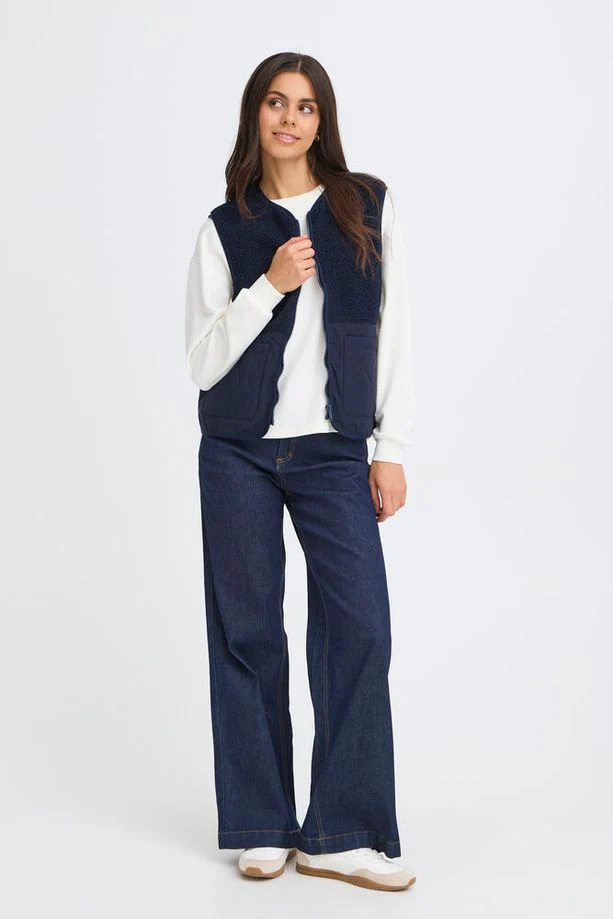 FRANSA Mikala Waistcoat - Navy - Image 2