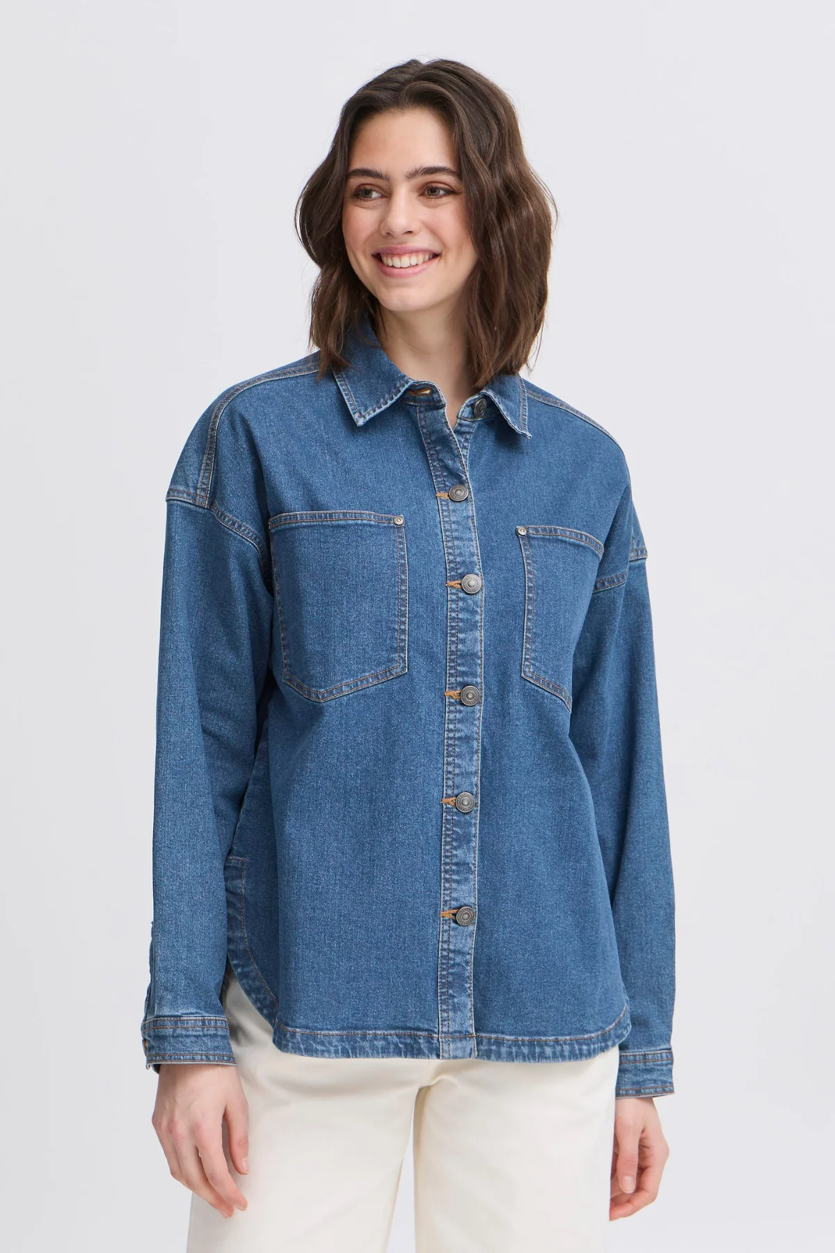 FRANSA Vocut Oversize Denim Shirt