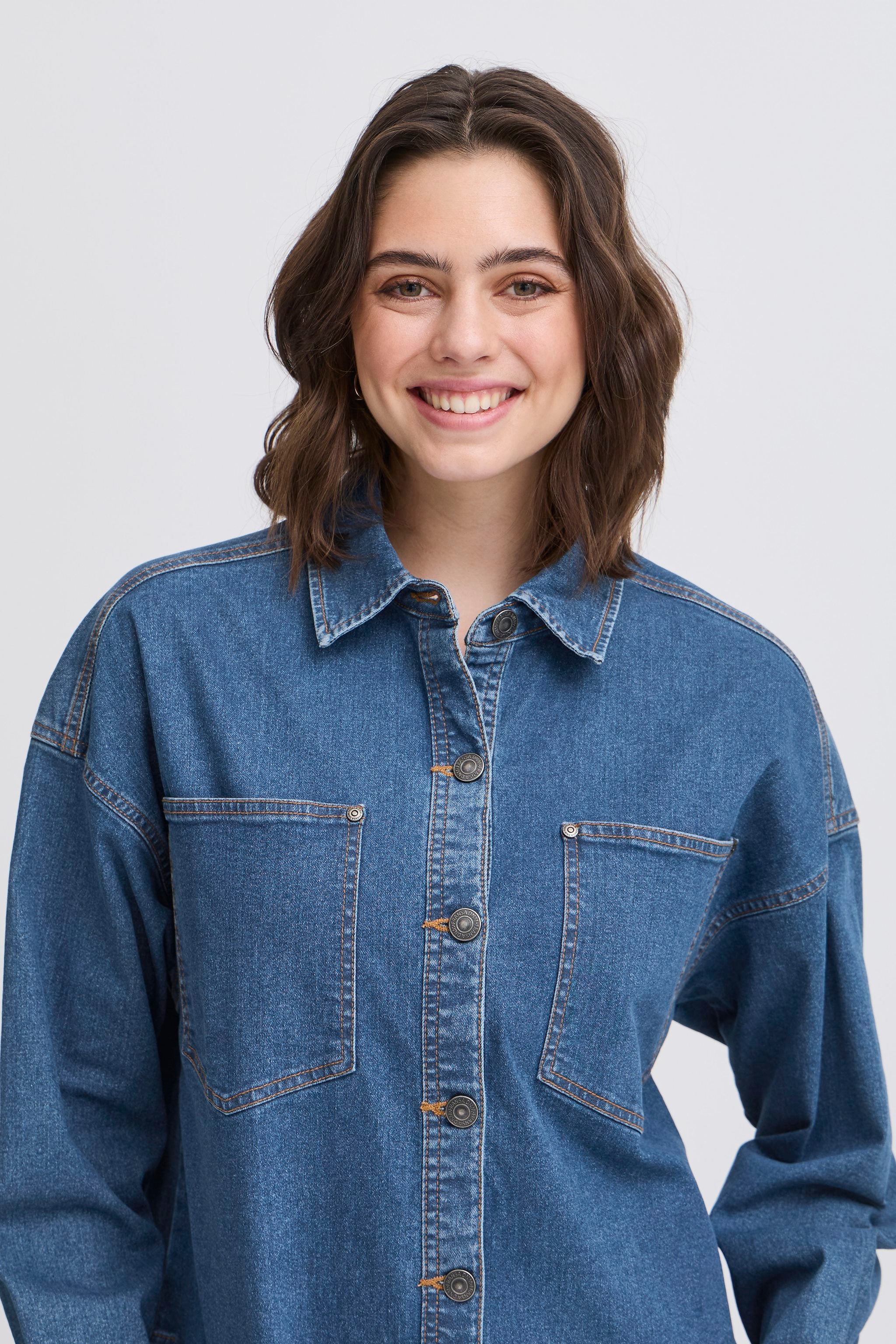 FRANSA Vocut Oversize Denim Shirt - Image 3