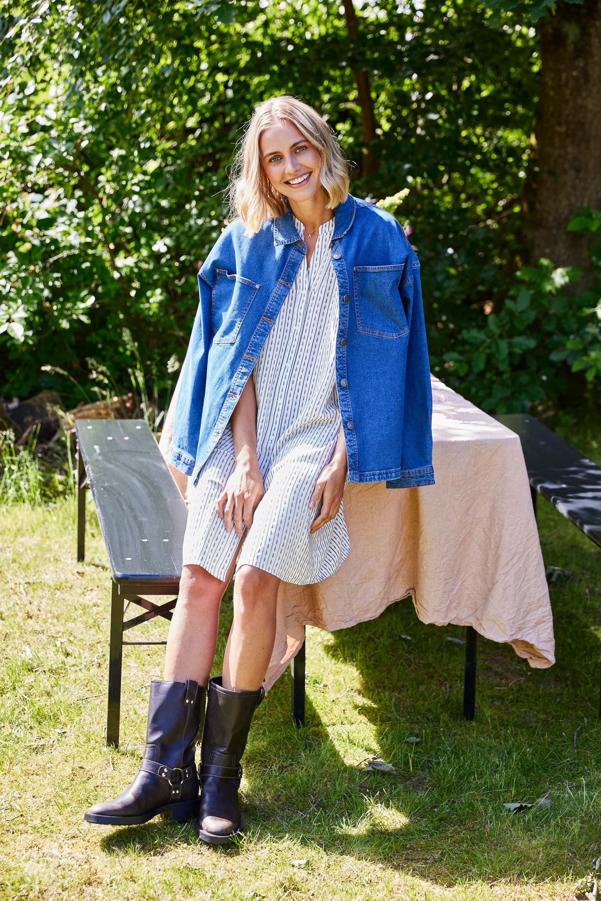 FRANSA Vocut Oversize Denim Shirt - Image 4