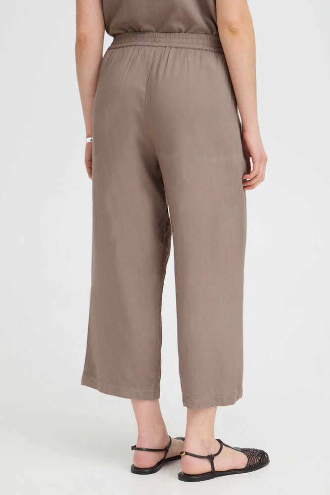 FRANSA Jett Wide Leg Culotte Pants - Taupe - Image 6