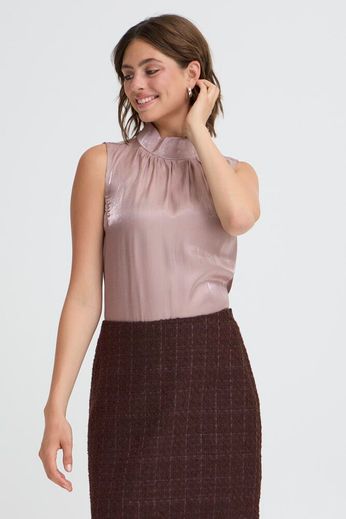 FRANSA Odette Woven Skirt - Fudge Red - Image 3