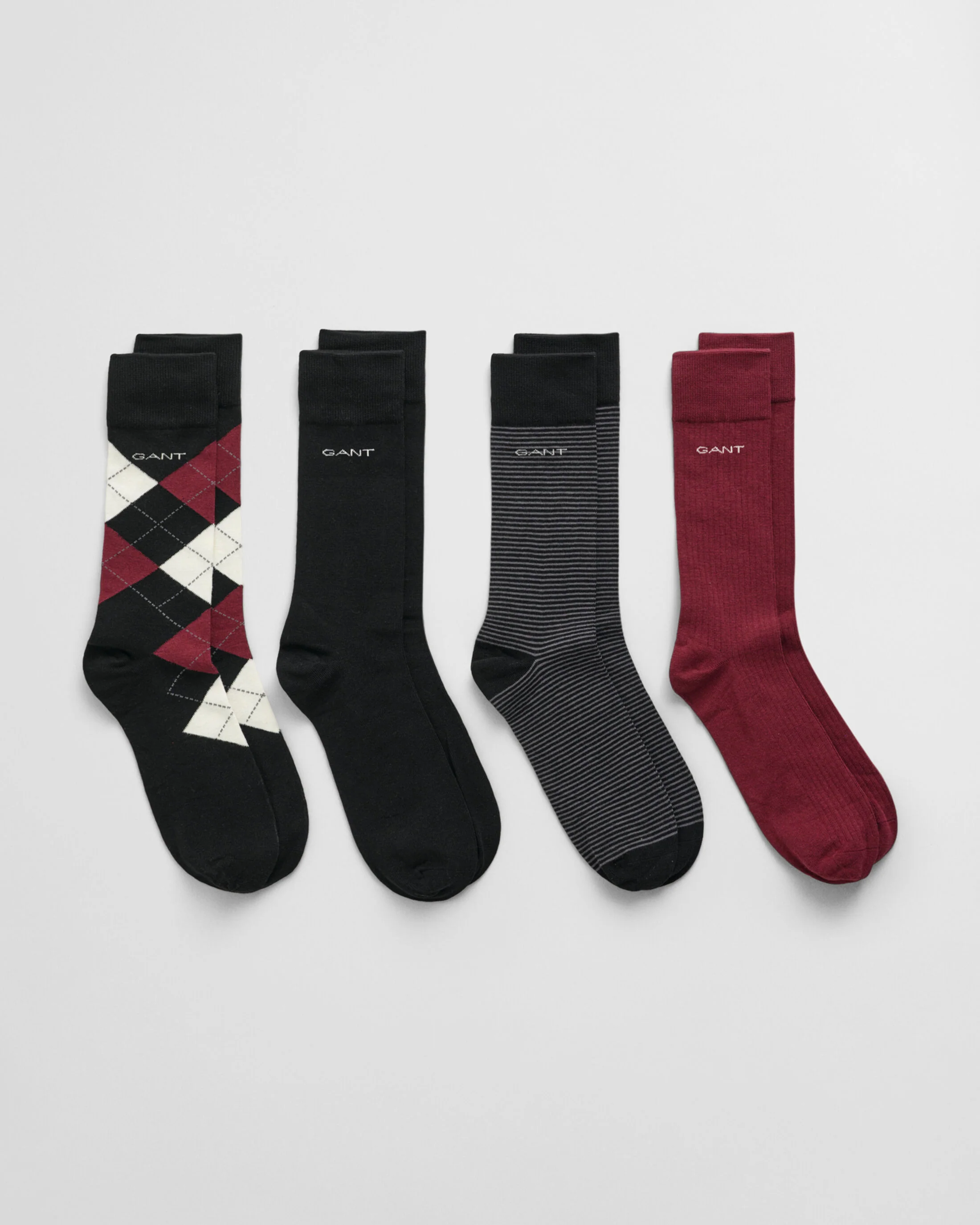 GANT 4-Pack Argyle Striped Solid - Gift Box - Black - Image 2
