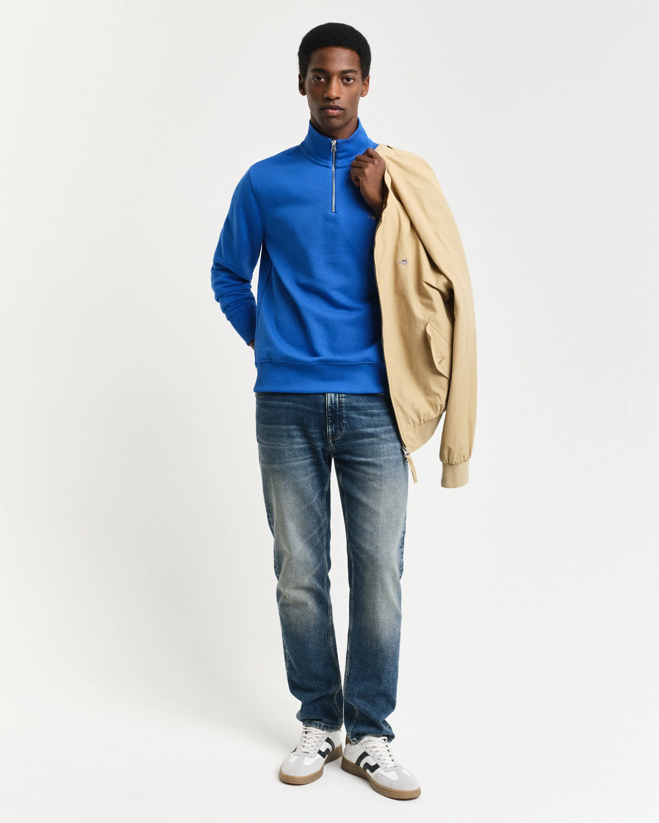 GANT Shield Half-Zip Sweatshirt - Blue - Image 4