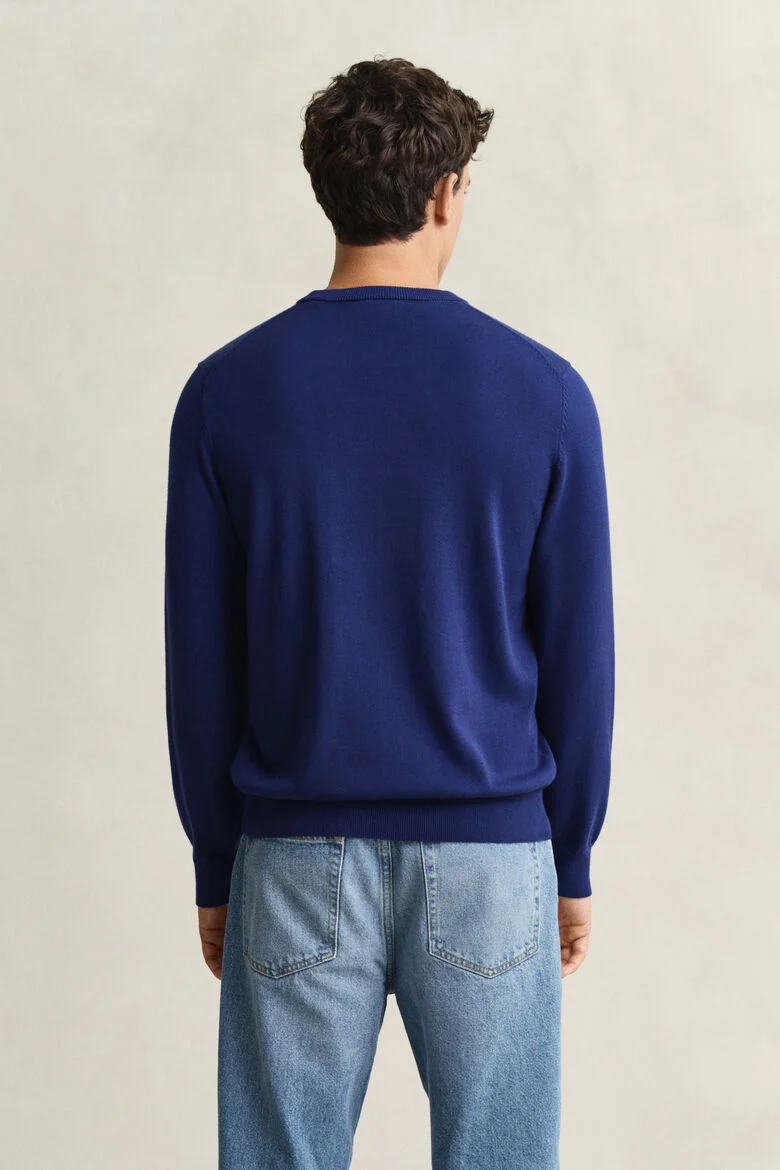 GANT Cotton Crew Neck Sweater - Rich Navy - Image 3