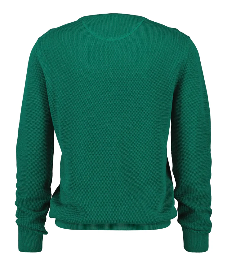 GANT Cotton Pique Crew Neck Sweater - Deep Green - Image 2