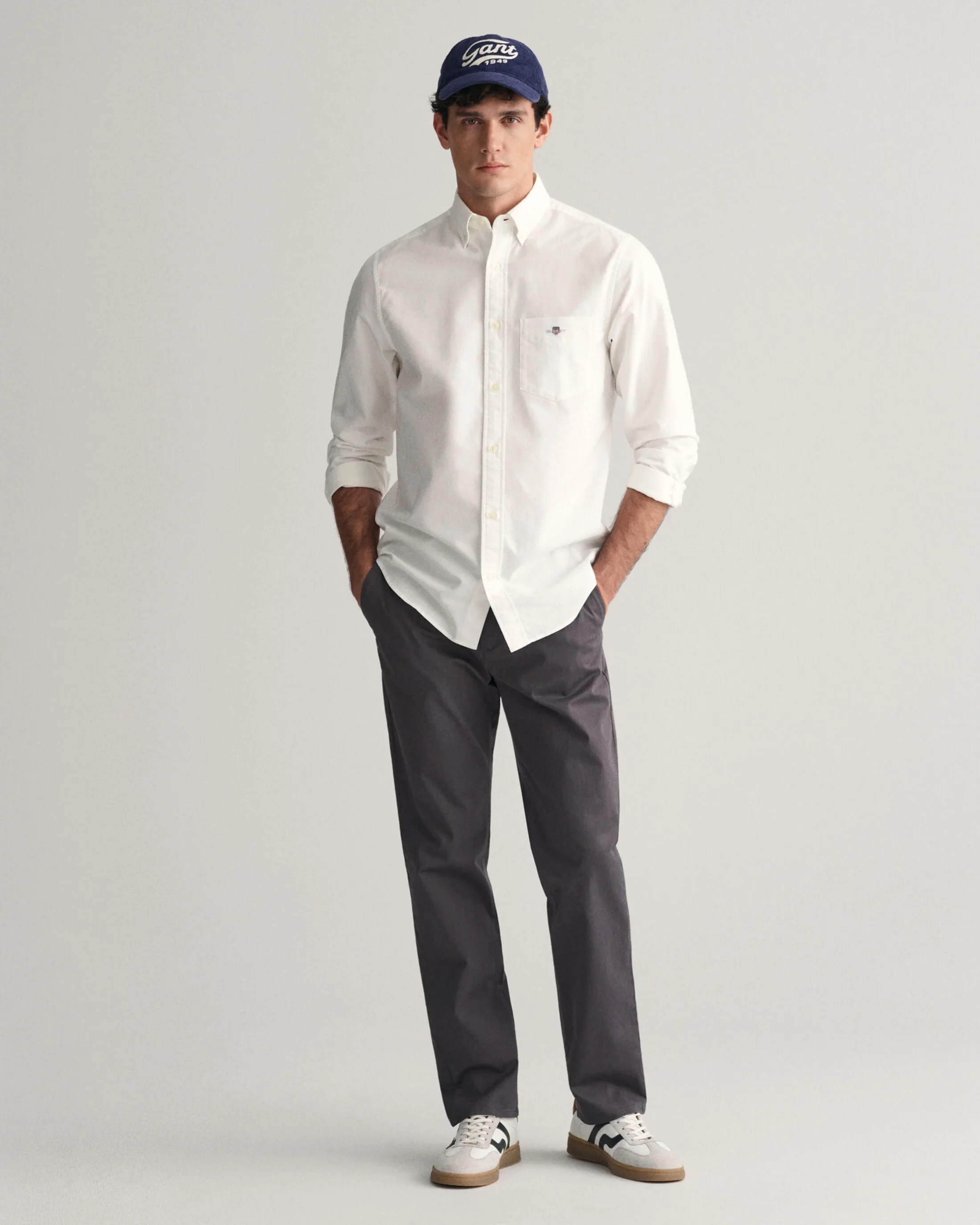 GANT Regular Fit Twill Chinos - Grey - Image 2