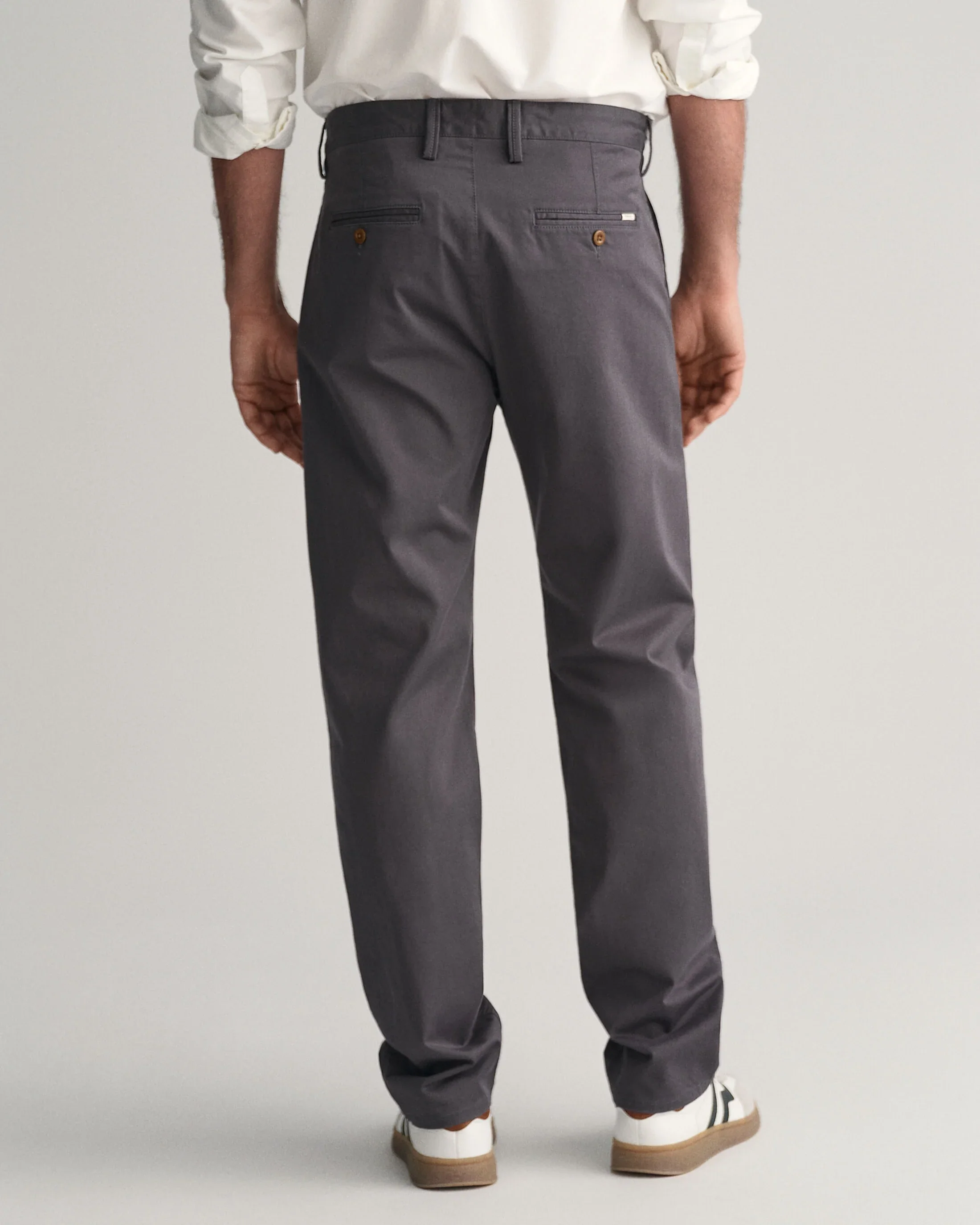 GANT Regular Fit Twill Chinos - Grey - Image 6