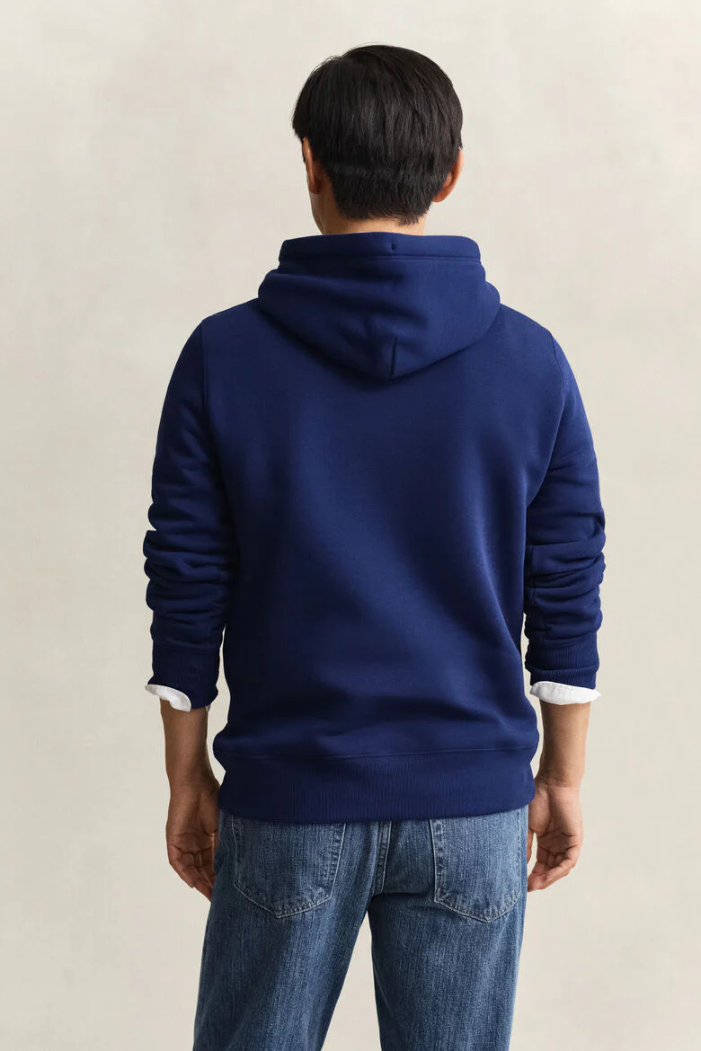 GANT Regular Shield Hoodie - Rich Navy - Image 3