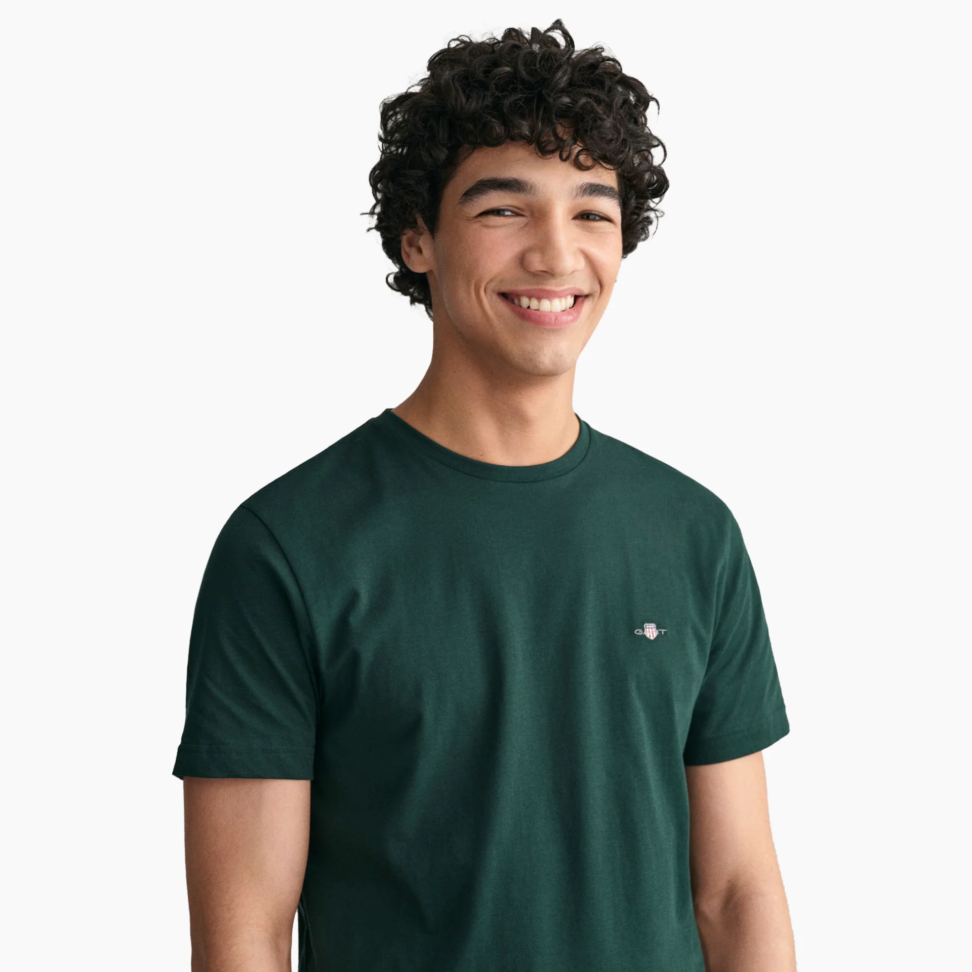 GANT Regular Shield Short Sleeve T-Shirt - Tartan Green - Image 2