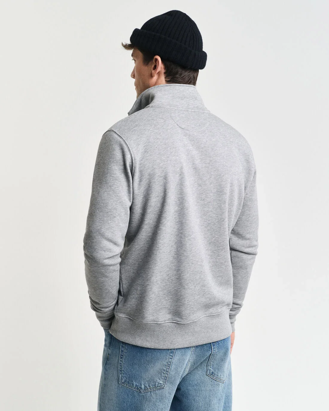 GANT Shield Half Zip Sweatshirt - Grey - Image 3