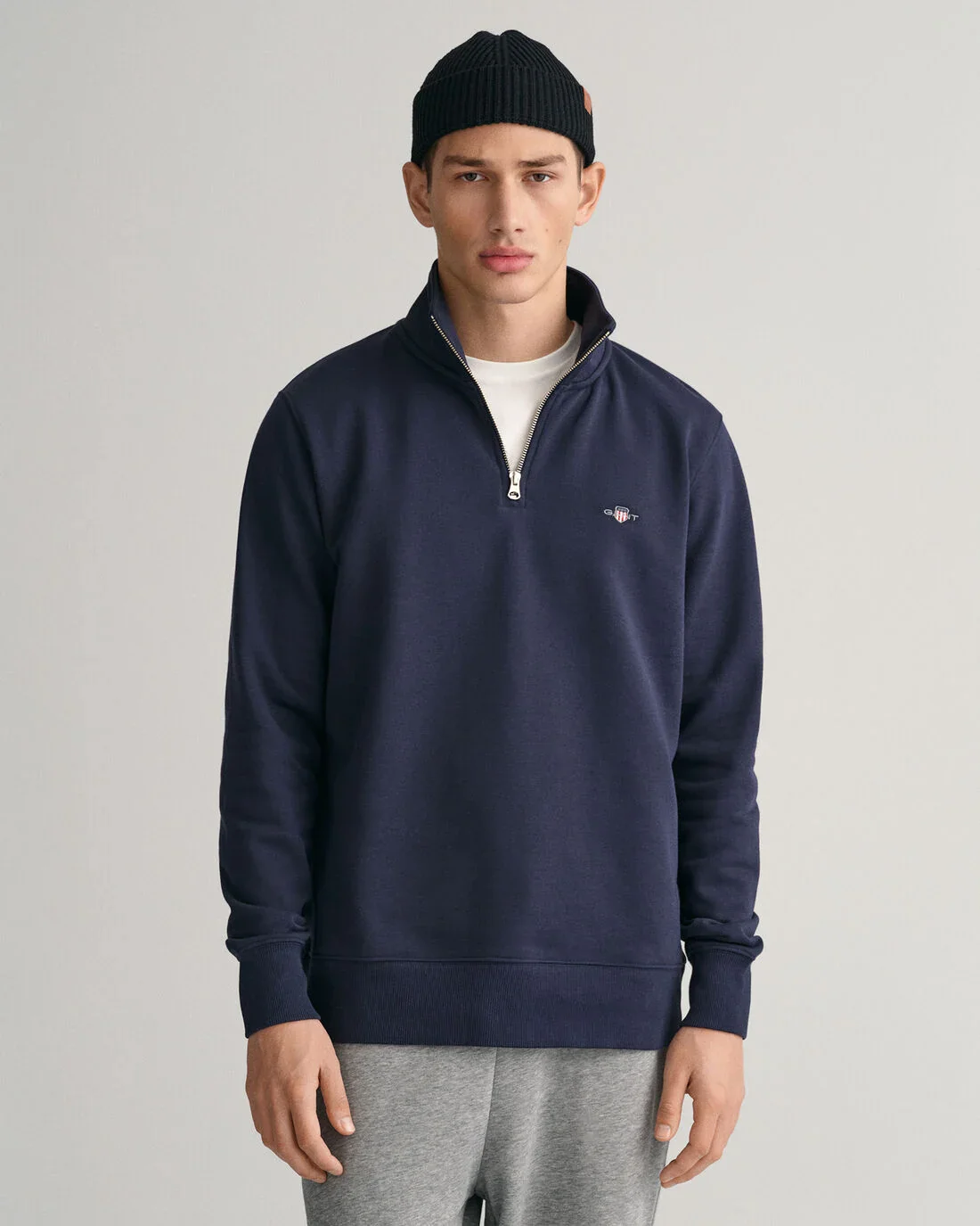 GANT Men's Shield Half Zip Sweater - Evening Blue