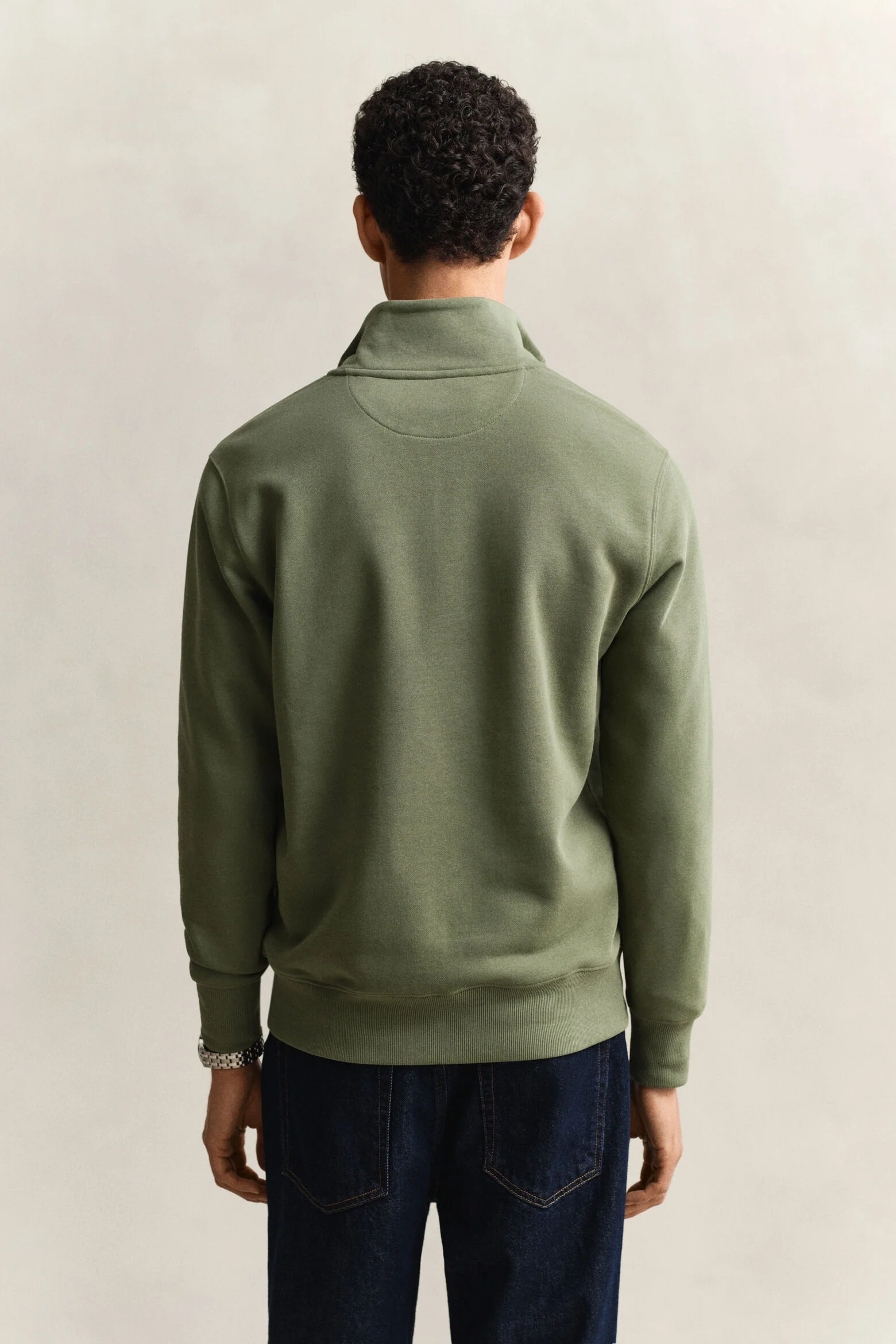GANT Shield Half Zip Sweatshirt - Herb Green - Image 4