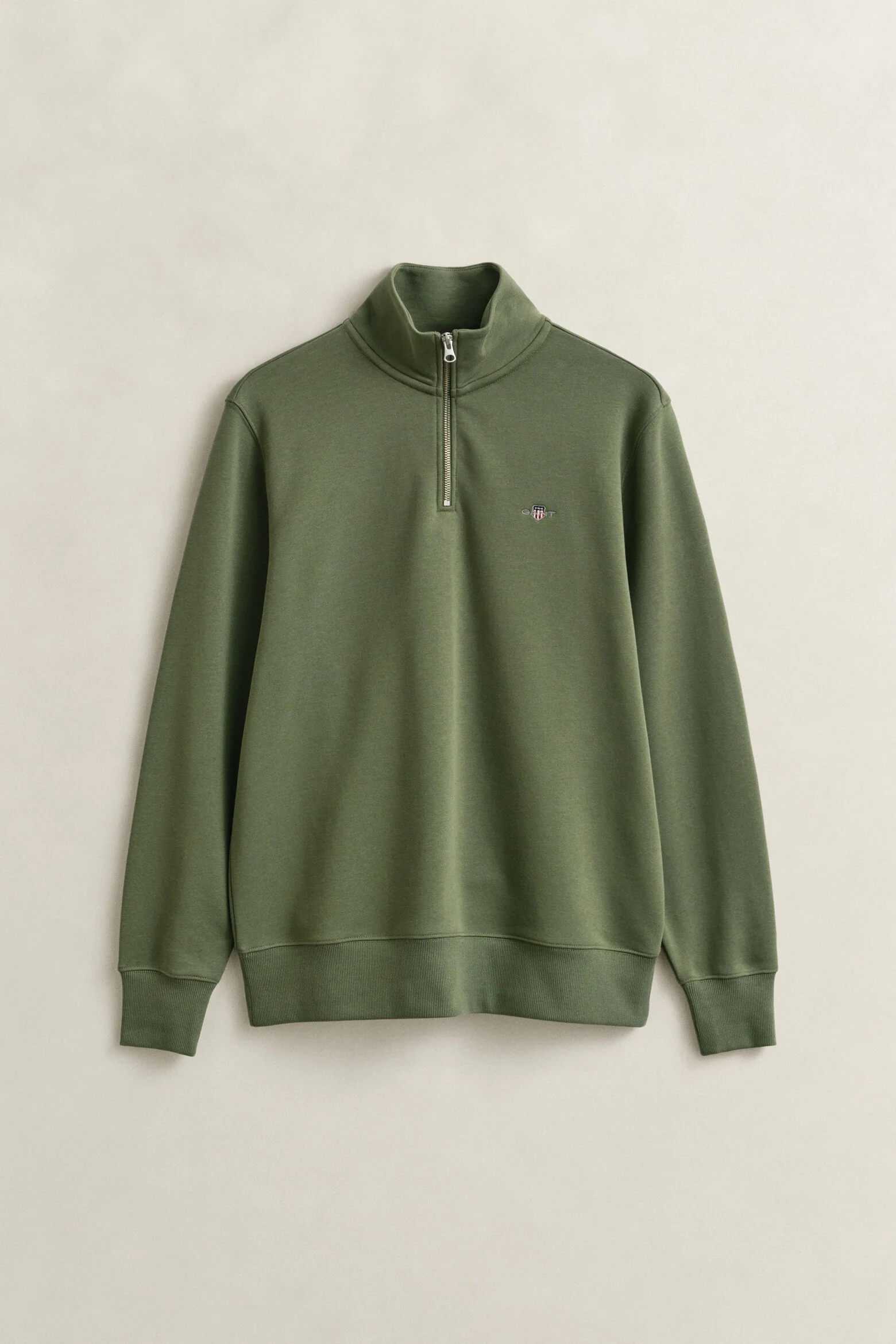 GANT Shield Half Zip Sweatshirt - Herb Green - Image 5