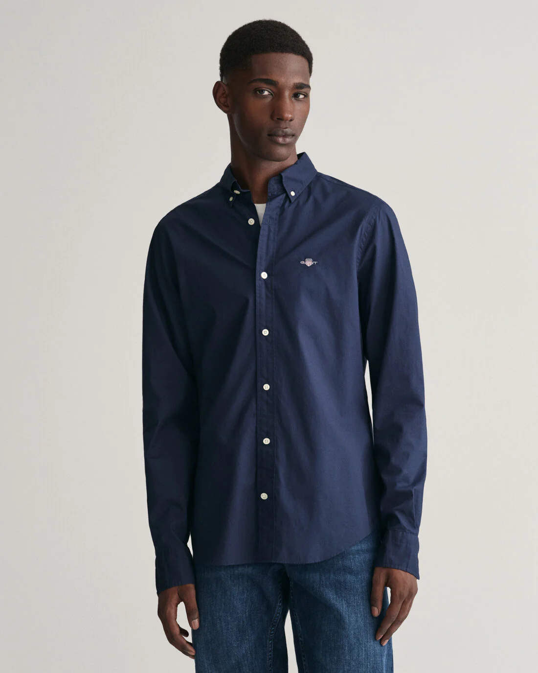 GANT Slim Fit Poplin Shirt - Navy