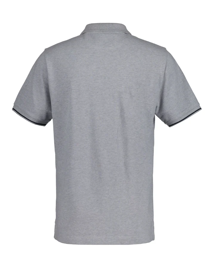 GANT Tipping Pique Polo - Grey - Image 2