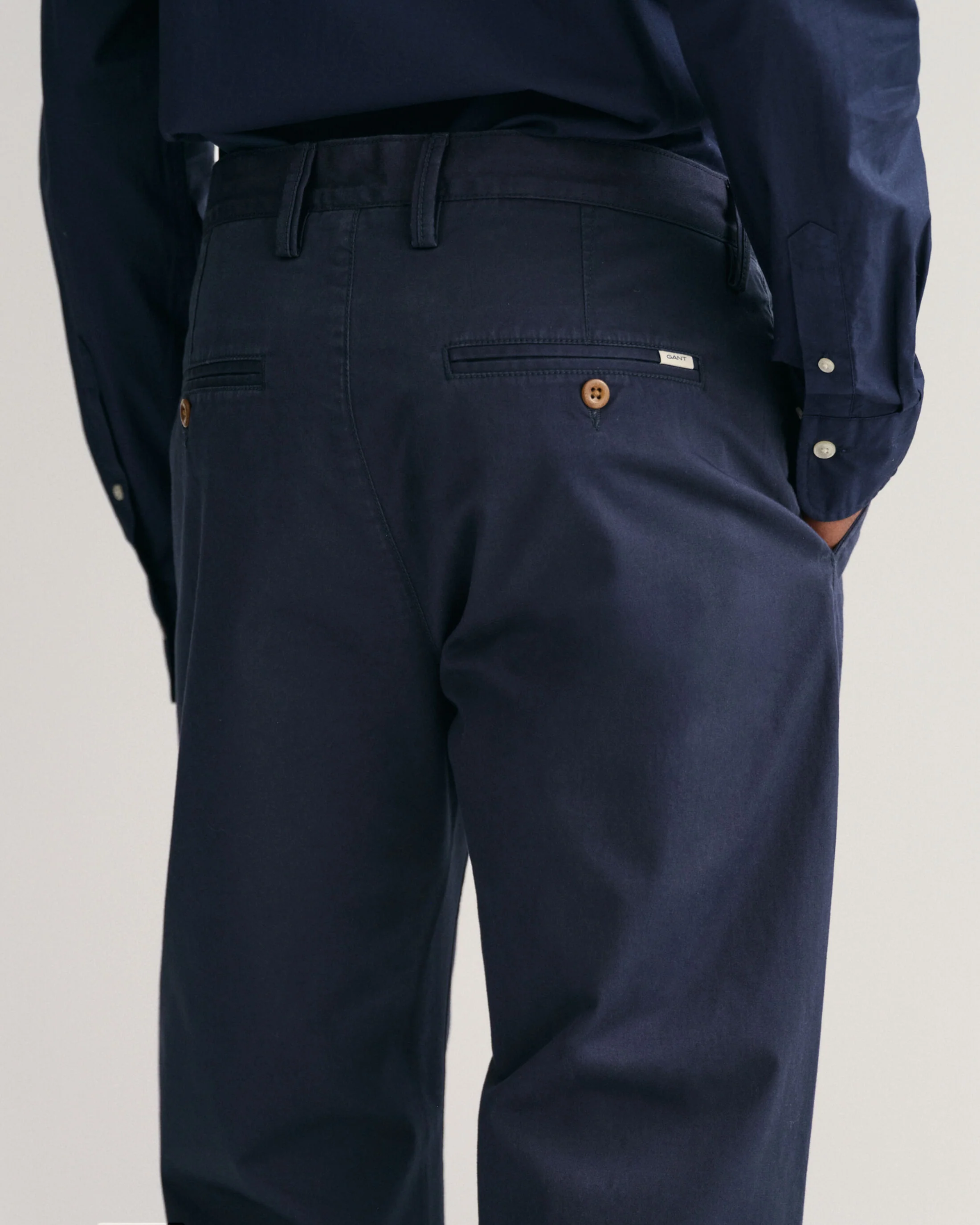 GANT Regular Fit Twill Chinos - Navy - Image 3