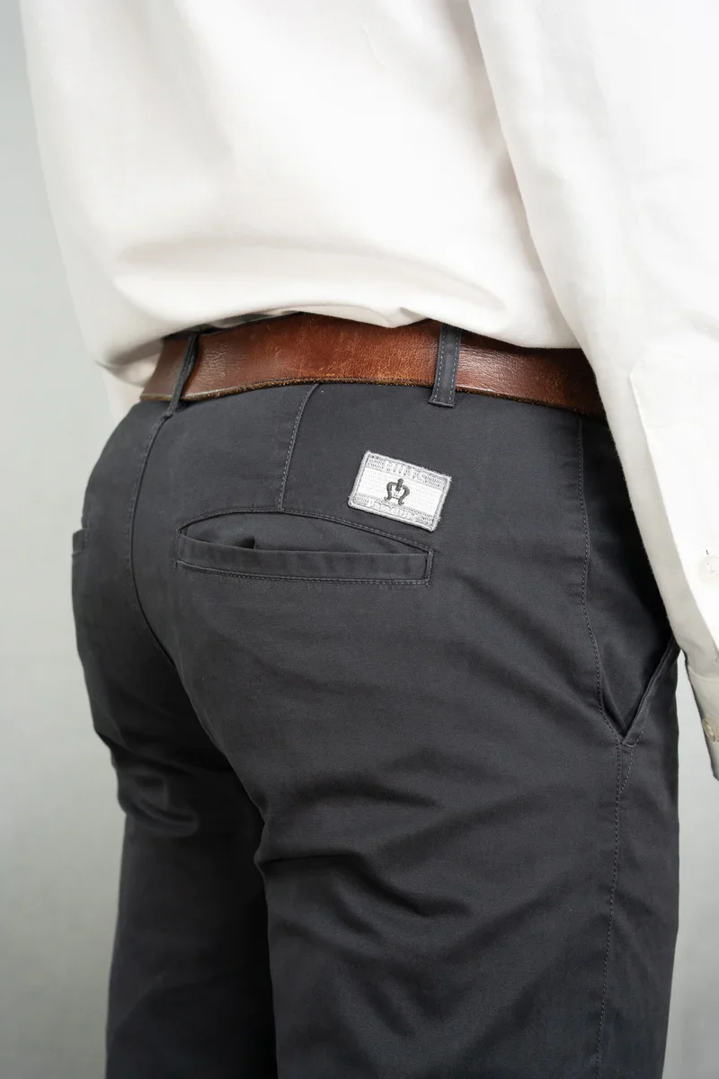 HILLS Slim Fit Chino - Ash Grey - Image 3