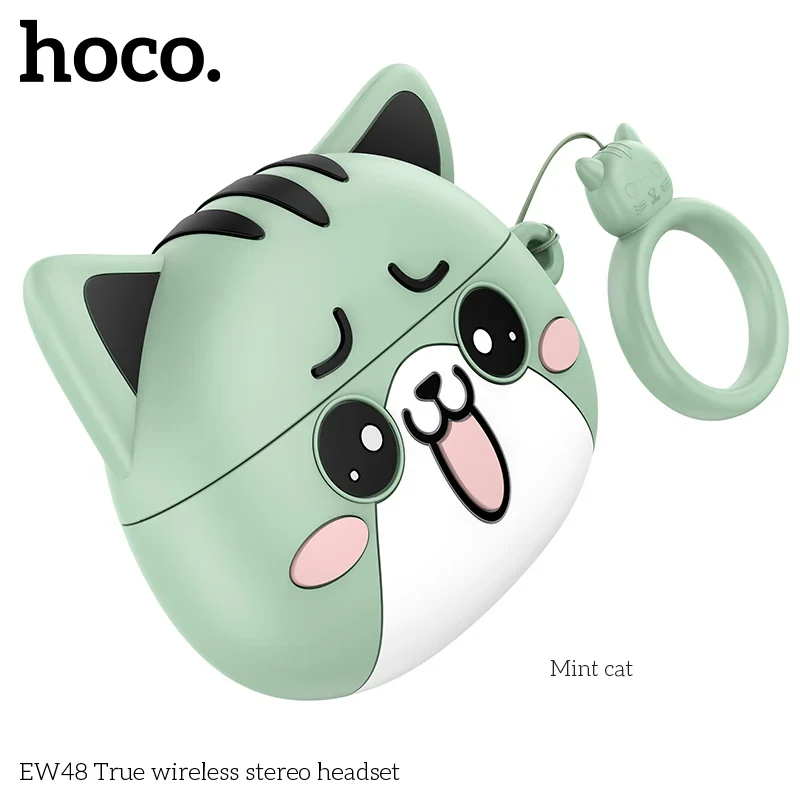 HOCO EW48 MINT CAT WIRELESS EARBUDS - Image 4