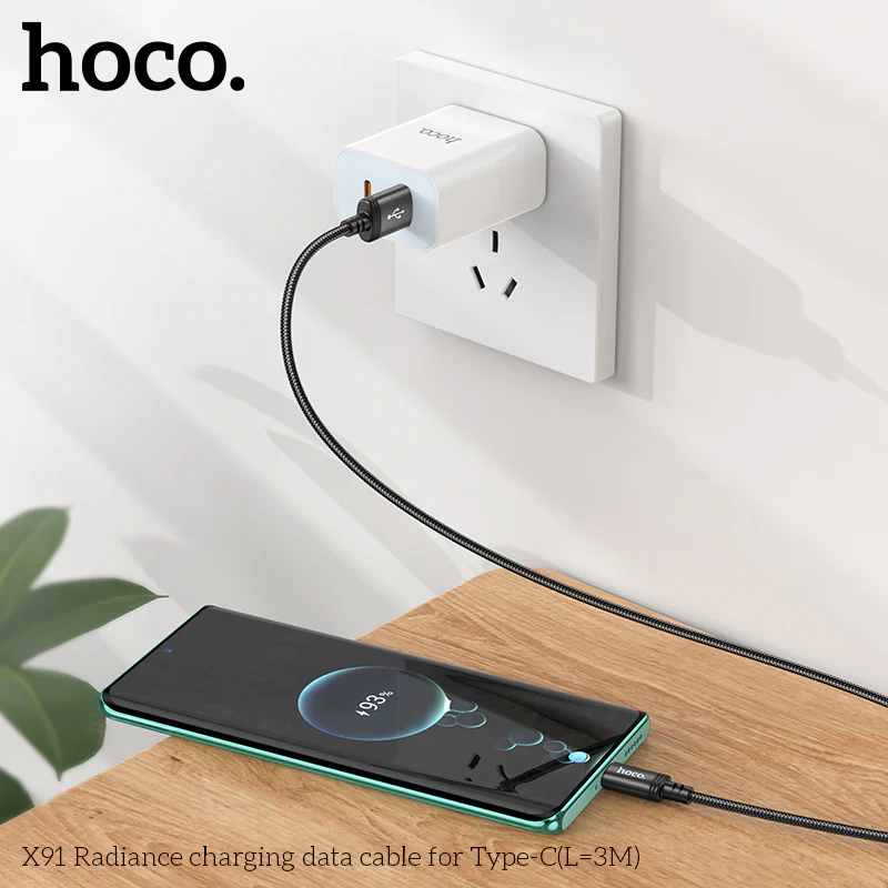 Hoco Radiance X91 charging cable for Type-C 3M - Image 4