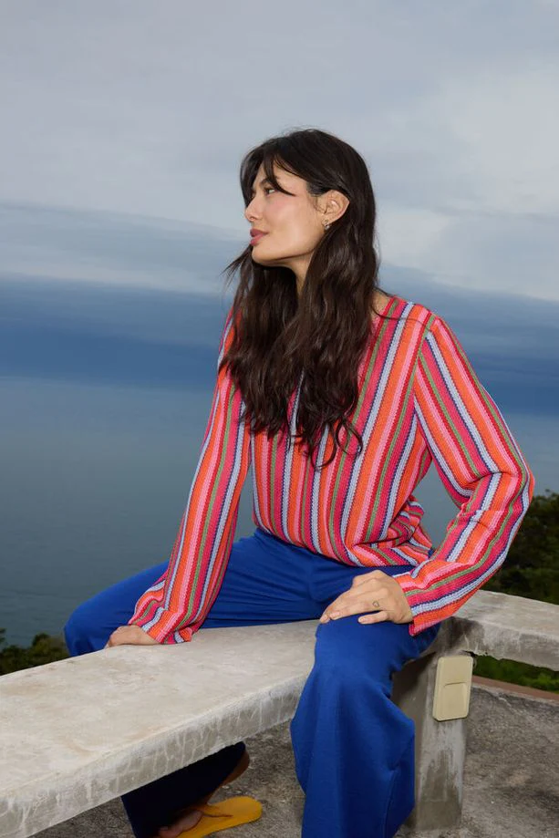 ICHI Libella Long Sleeve Top - Stripe - Image 8
