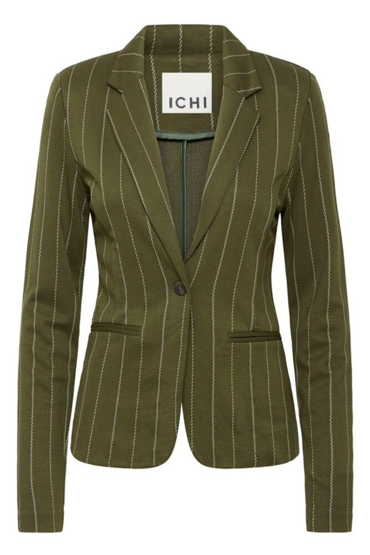 ICHI Ruti Fitted Blazer - Green
