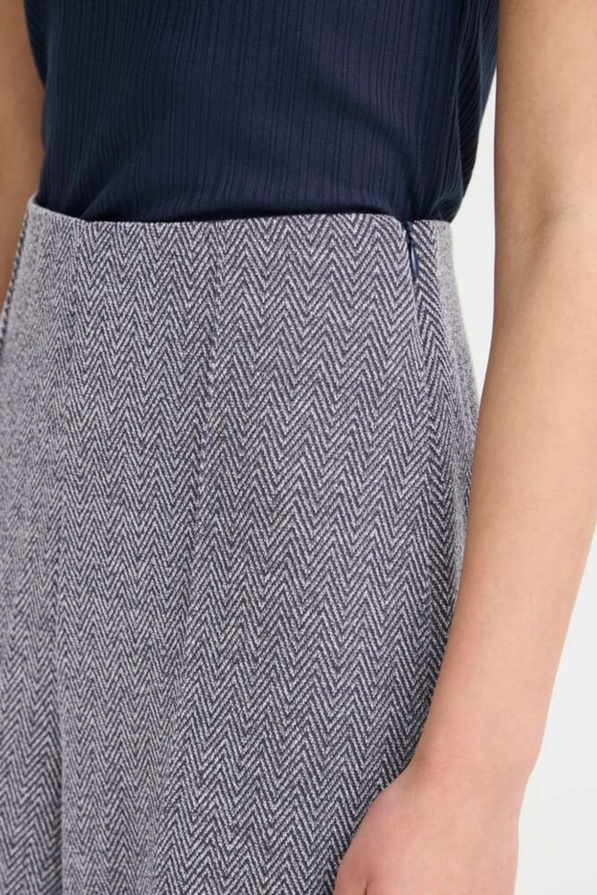 ICHI Kate Jacquard Trouser - Blue - Image 4