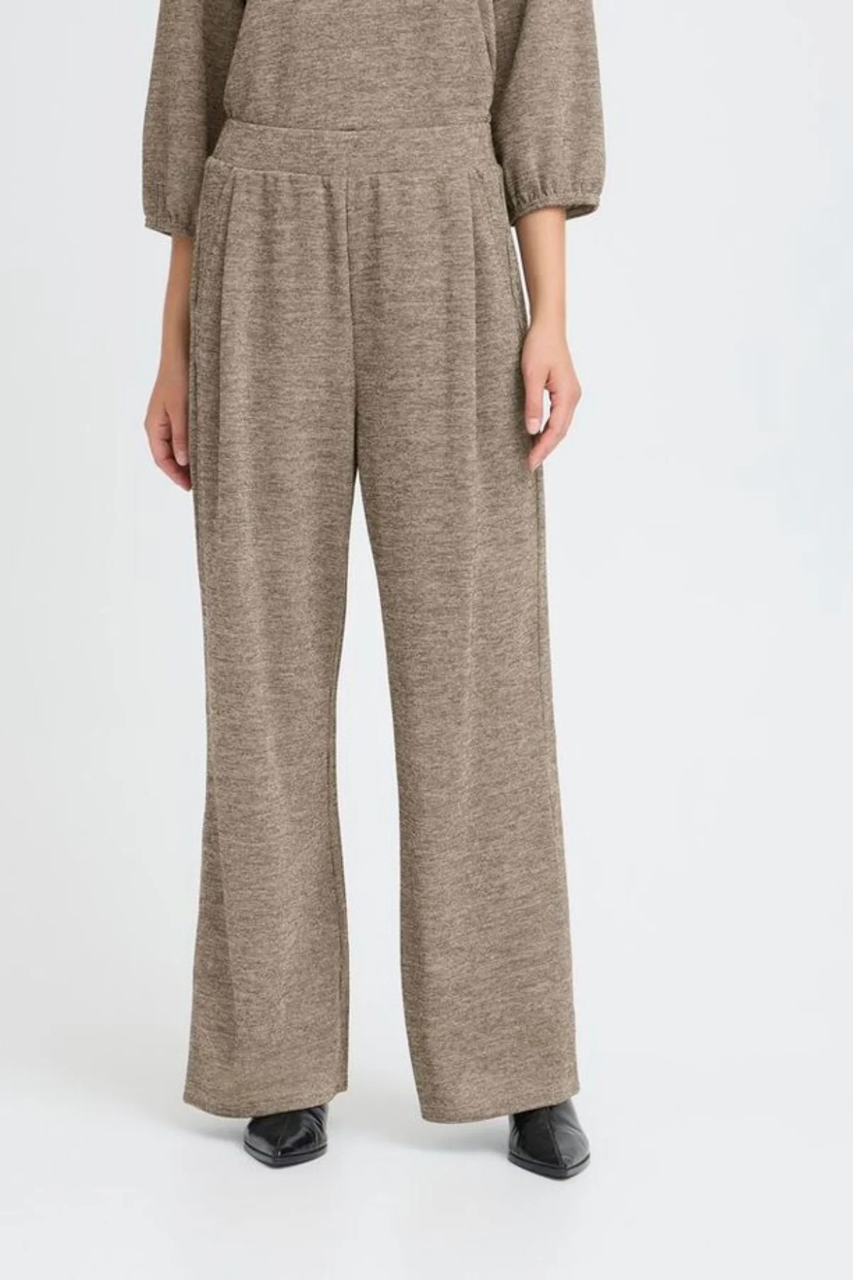 ICHI Danice Wide Leg Trousers - Gold