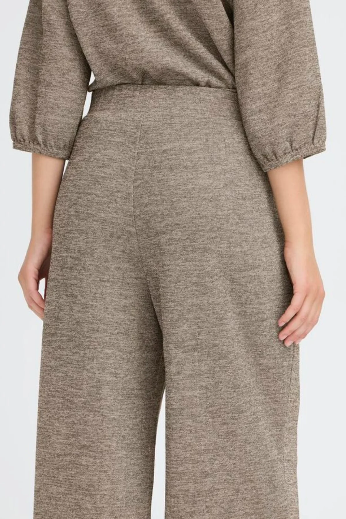 ICHI Danice Wide Leg Trousers - Gold - Image 3