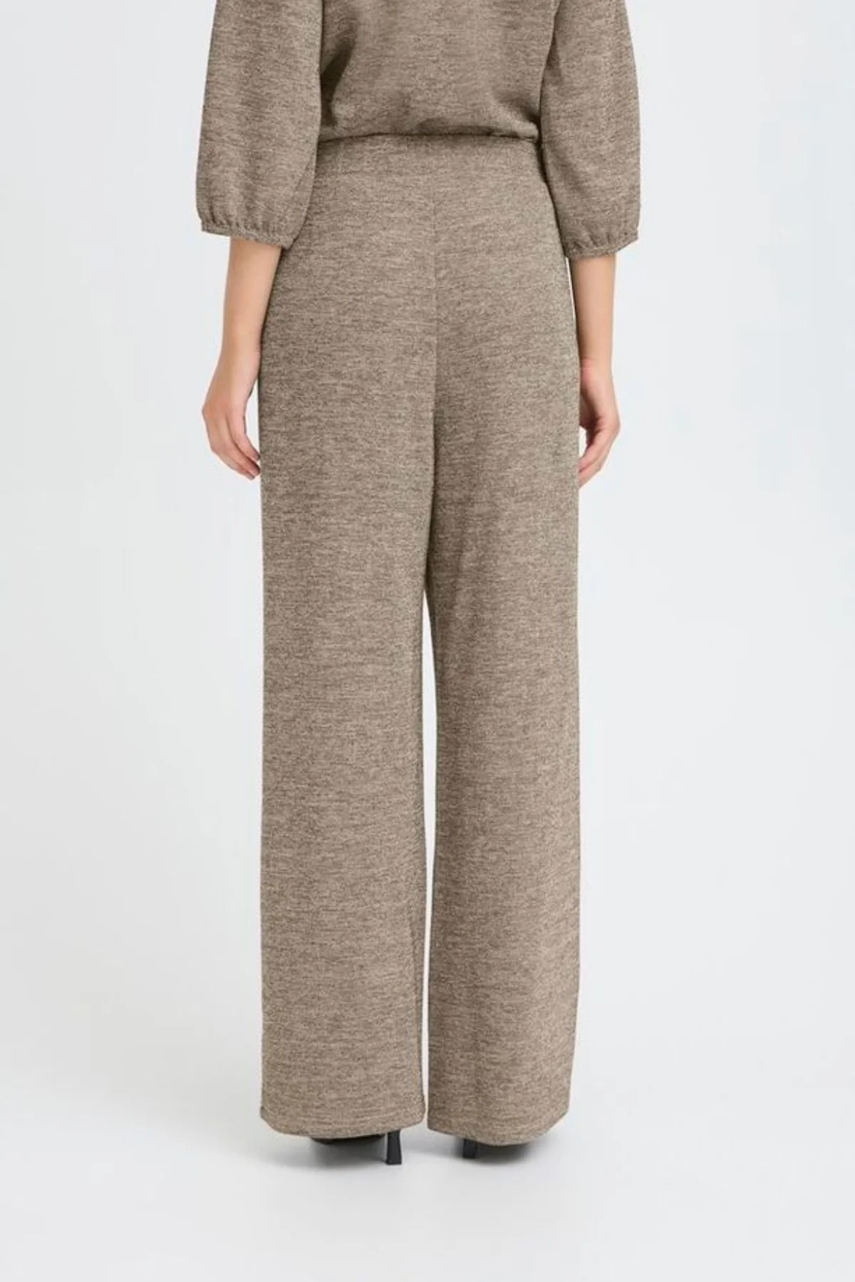 ICHI Danice Wide Leg Trousers - Gold - Image 4