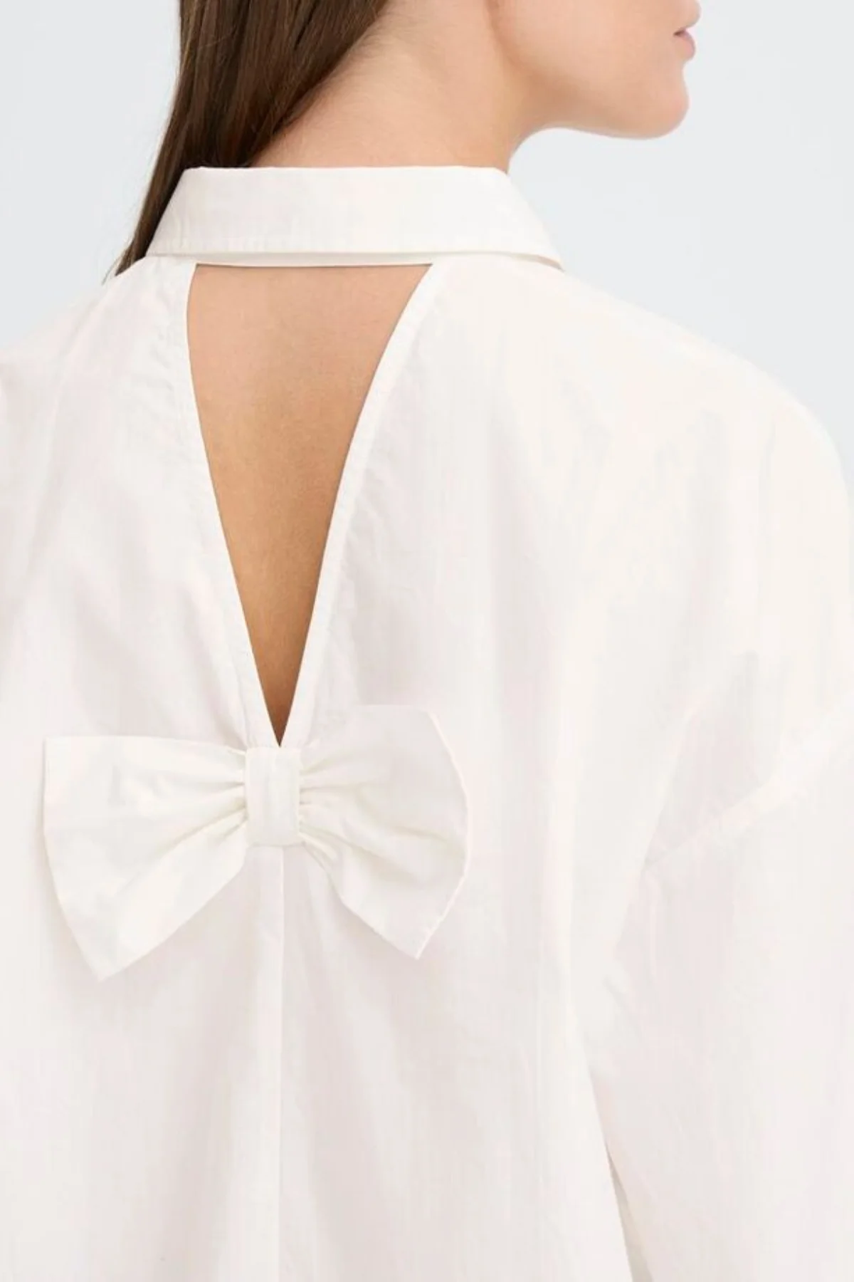 ICHI Funila Long Bow Detail Shirt - White - Image 2