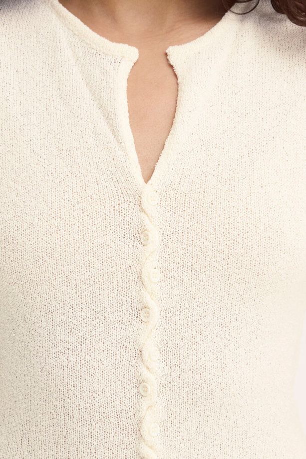 ICHI Blonds Knitted Top - Almond - Image 3