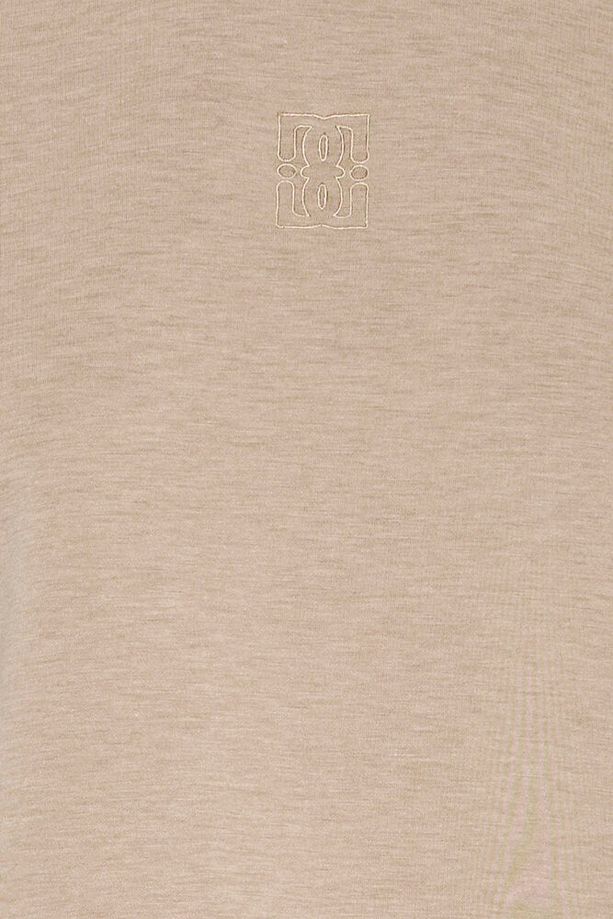 ICHI Cozy Short Sleeve Top - Beige - Image 3