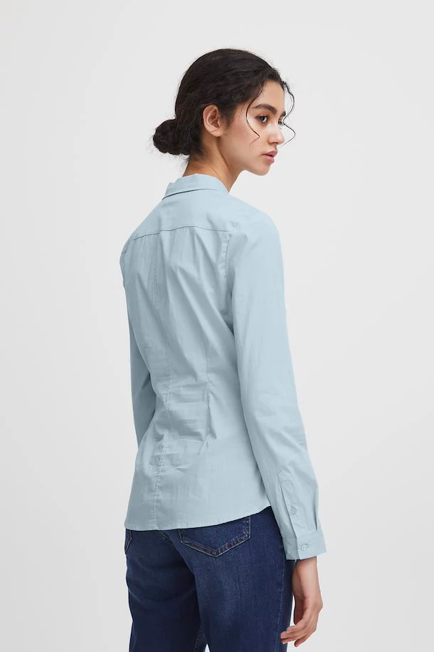 ICHI : Dima Long Sleeve Shirt - Blue - Image 2
